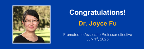 Dr. Joyce Fu Promoted to Associate Professor 