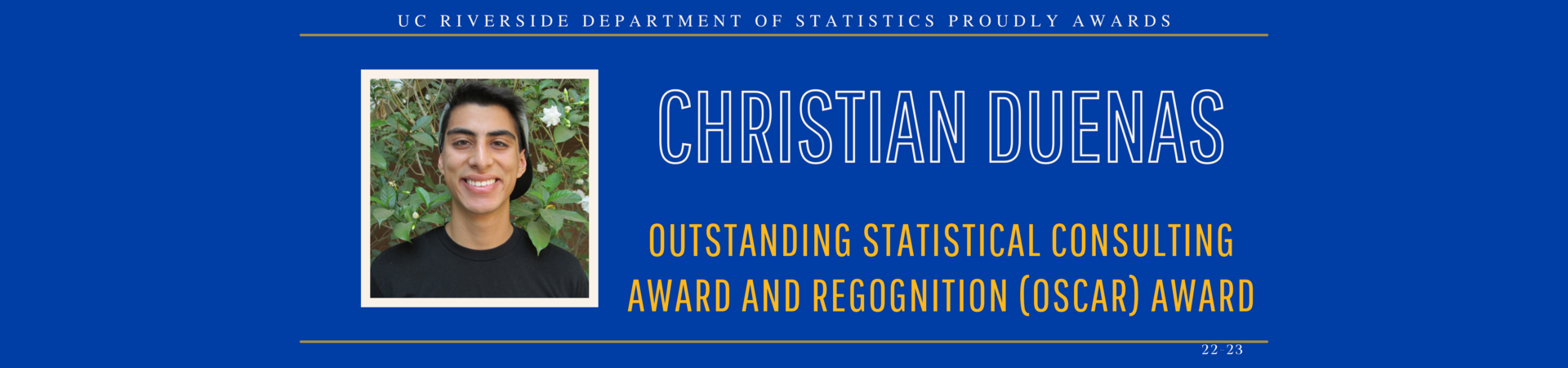 Christian Duenas awarded OSCAR award