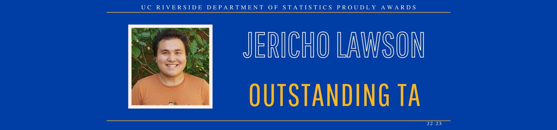Jericho Lawson awarded the outstanding ta award