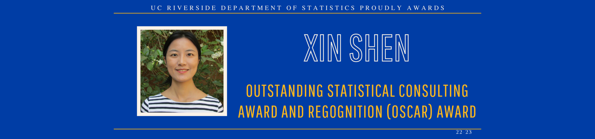 Xin Shen awarded OSCAR award